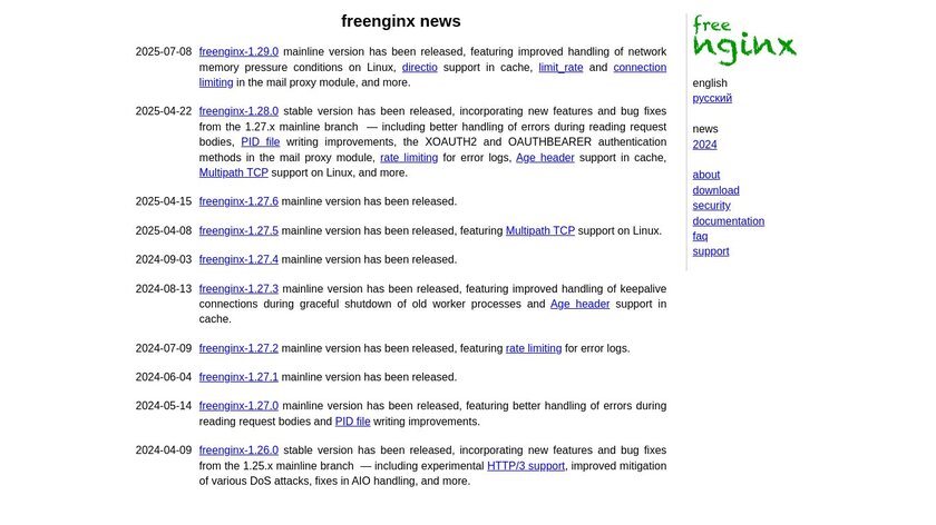 freenginx Landing Page