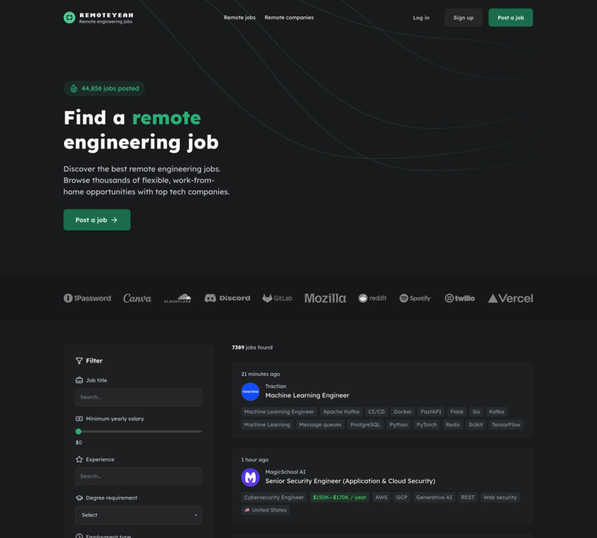 RemoteYeah Landing Page