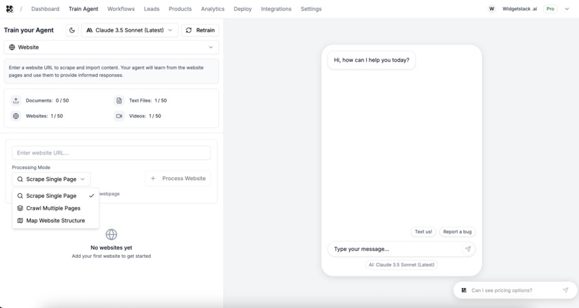 WidgetStack.ai Landing Page