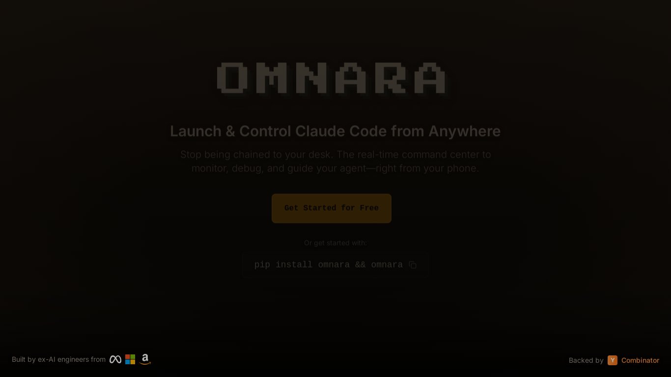 Omnara Landing page