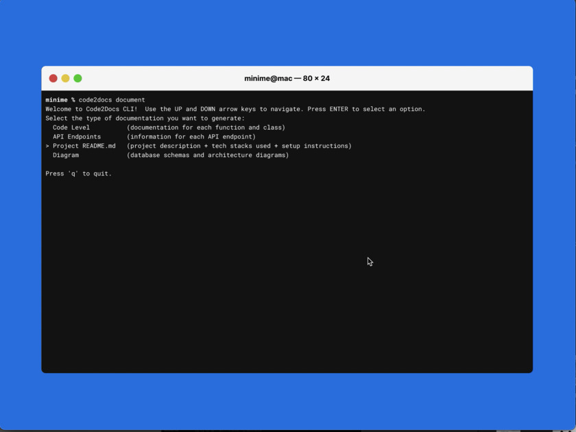 Code2Docs Landing Page