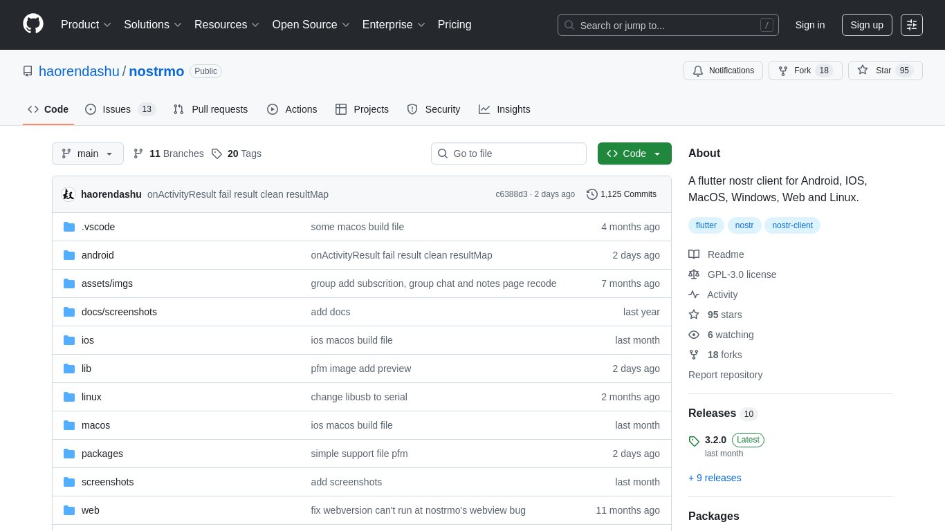 nostrmo Landing page