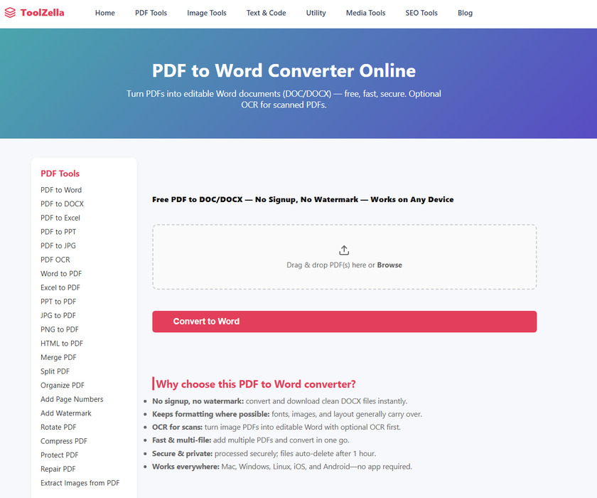Toolzella Landing Page