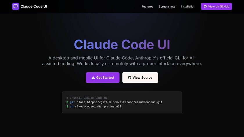 Claude Code UI Landing Page