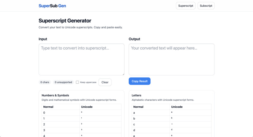 Supersubgen Landing Page