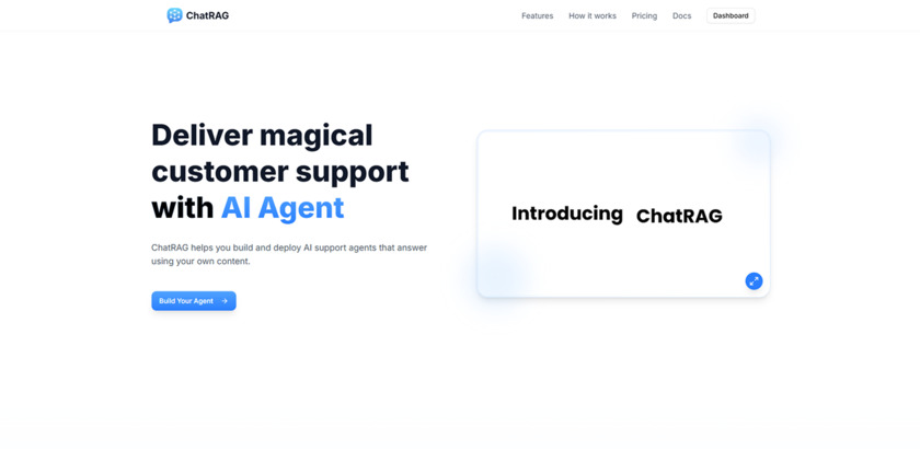 chatRAG.co Landing Page