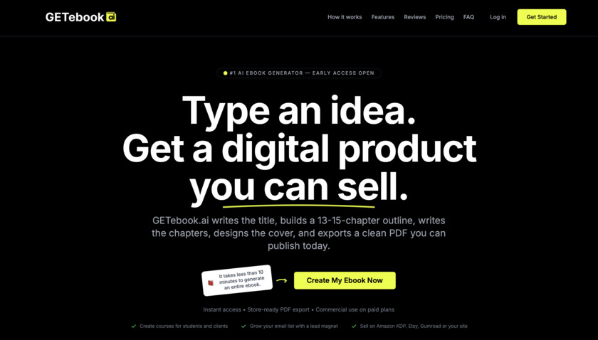 GETebook.ai Landing Page