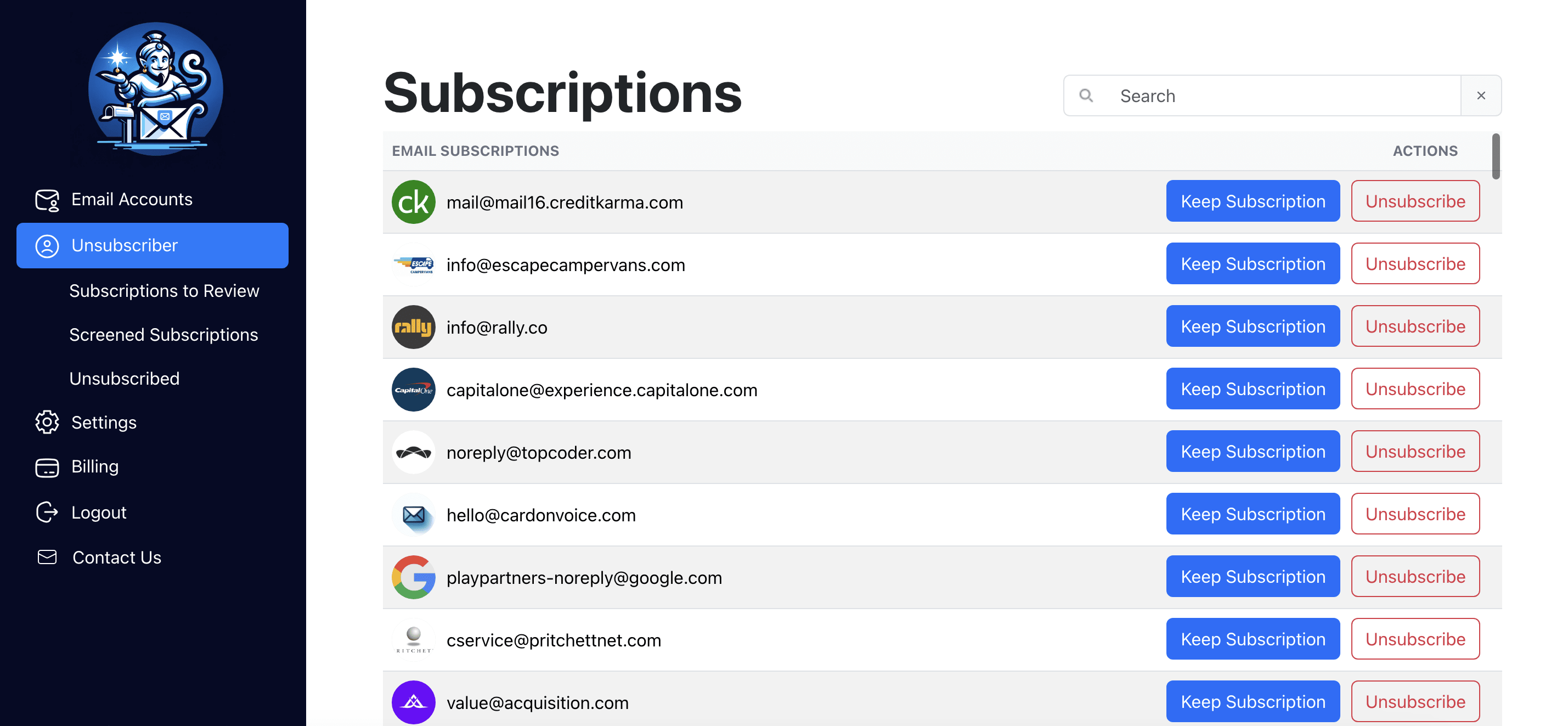 Mail Genie Dashboard