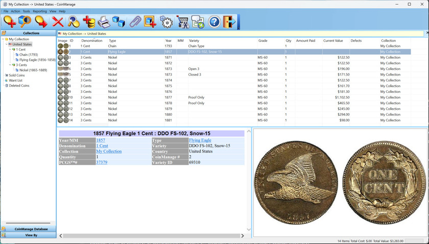 CoinManage Main Screen