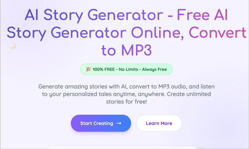 AIStoryGenerator.vip Landing Page