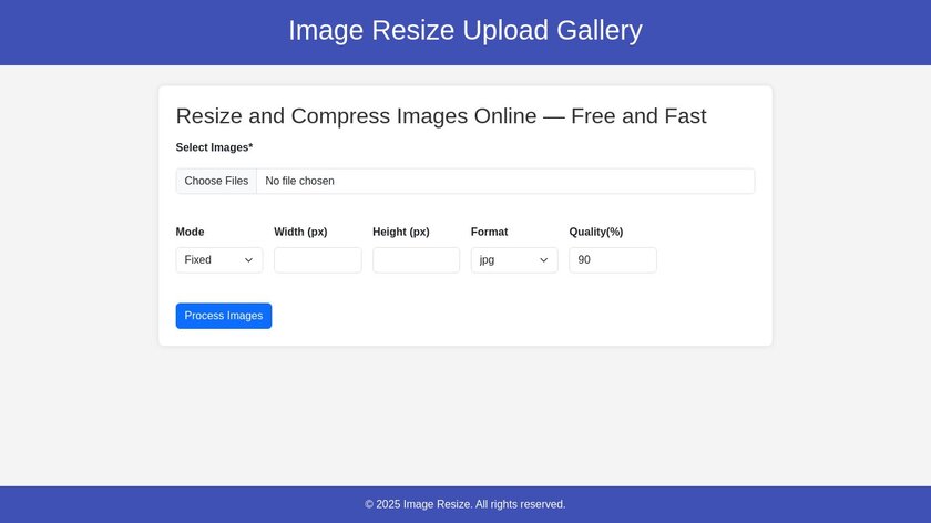 The Image Resize Landing Page