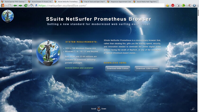 SSuite NetSurfer Prometheus Landing Page