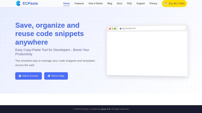 ECPaste Landing Page