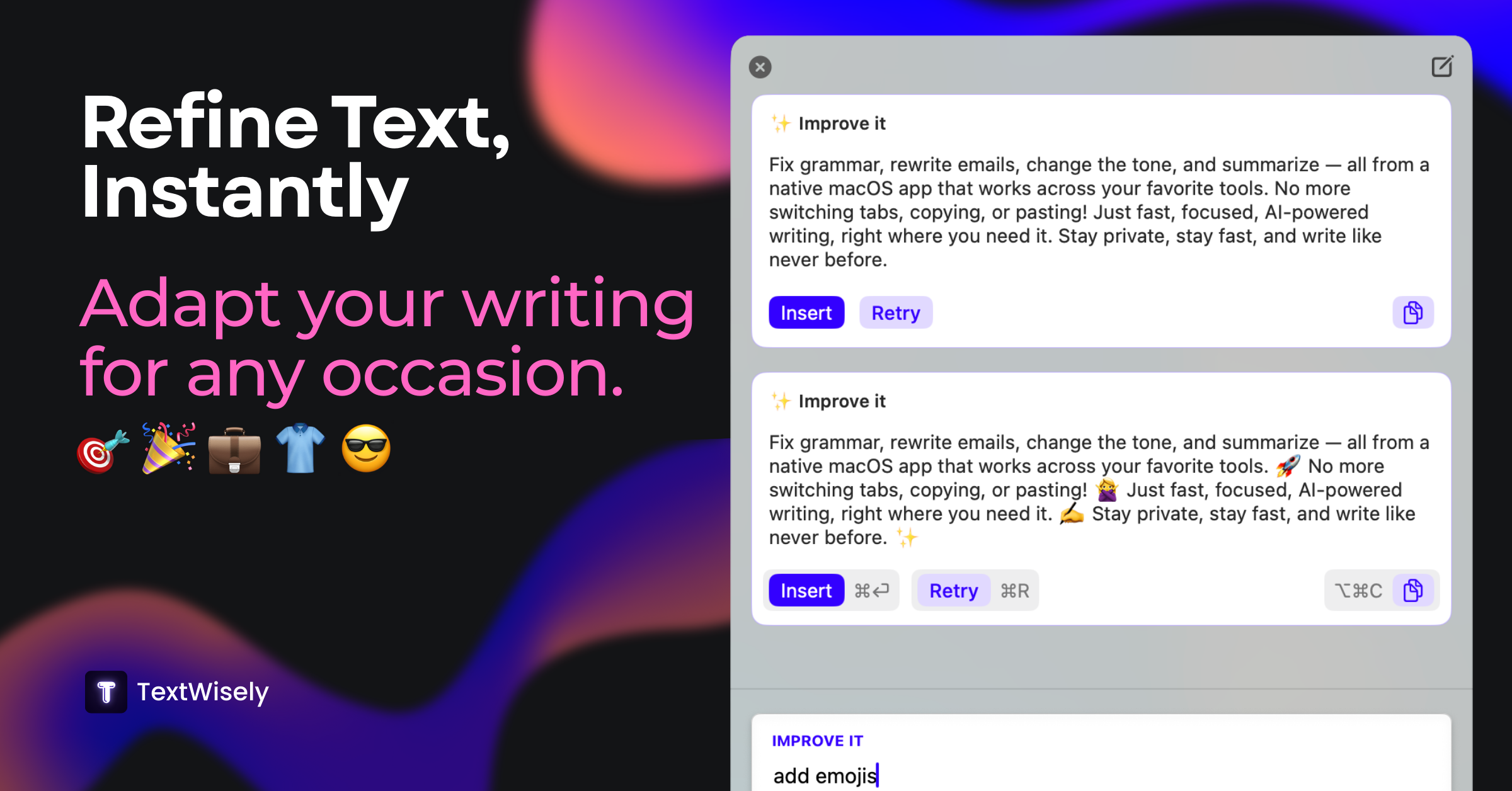 TextWisely Refine Text, Instantly
