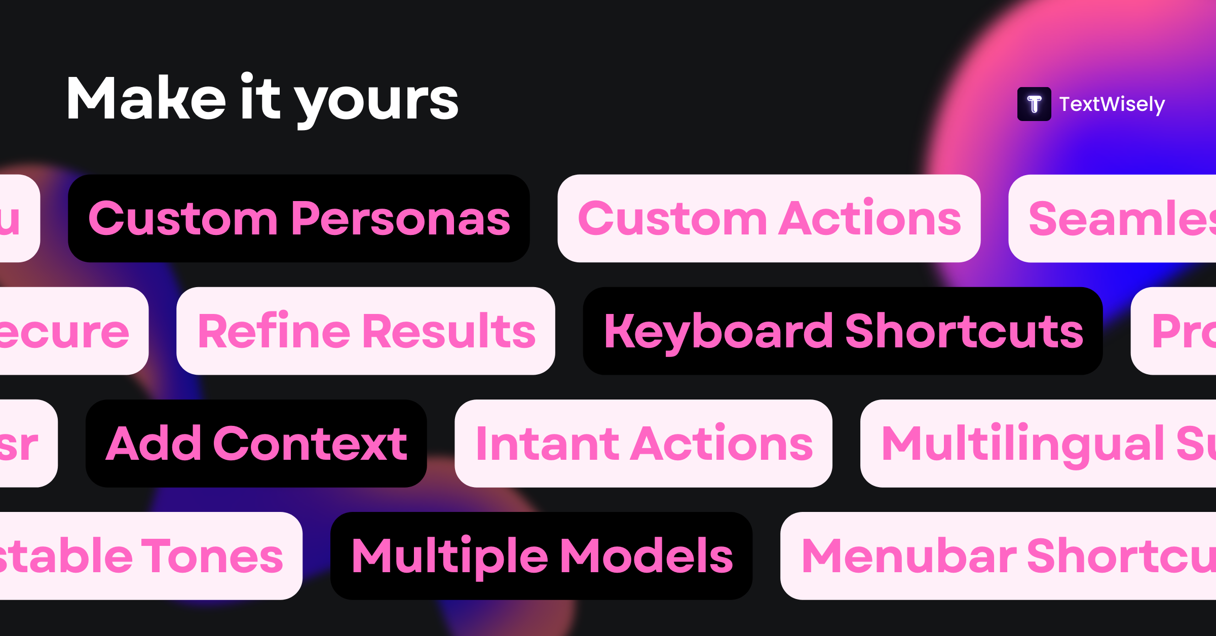 TextWisely Make it yours
