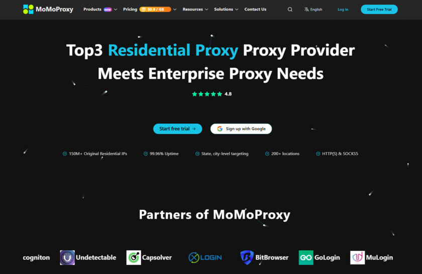 MoMoProxy Landing Page