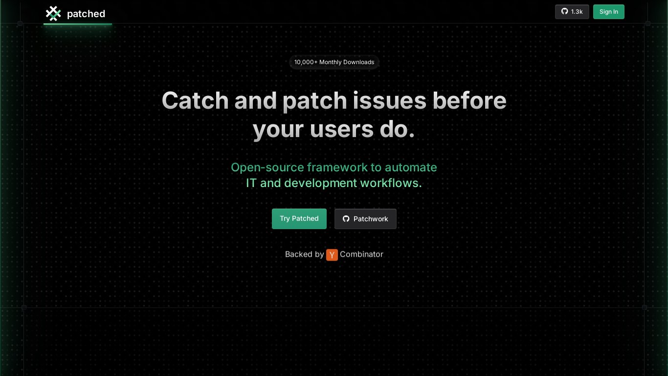 Patched Landing page