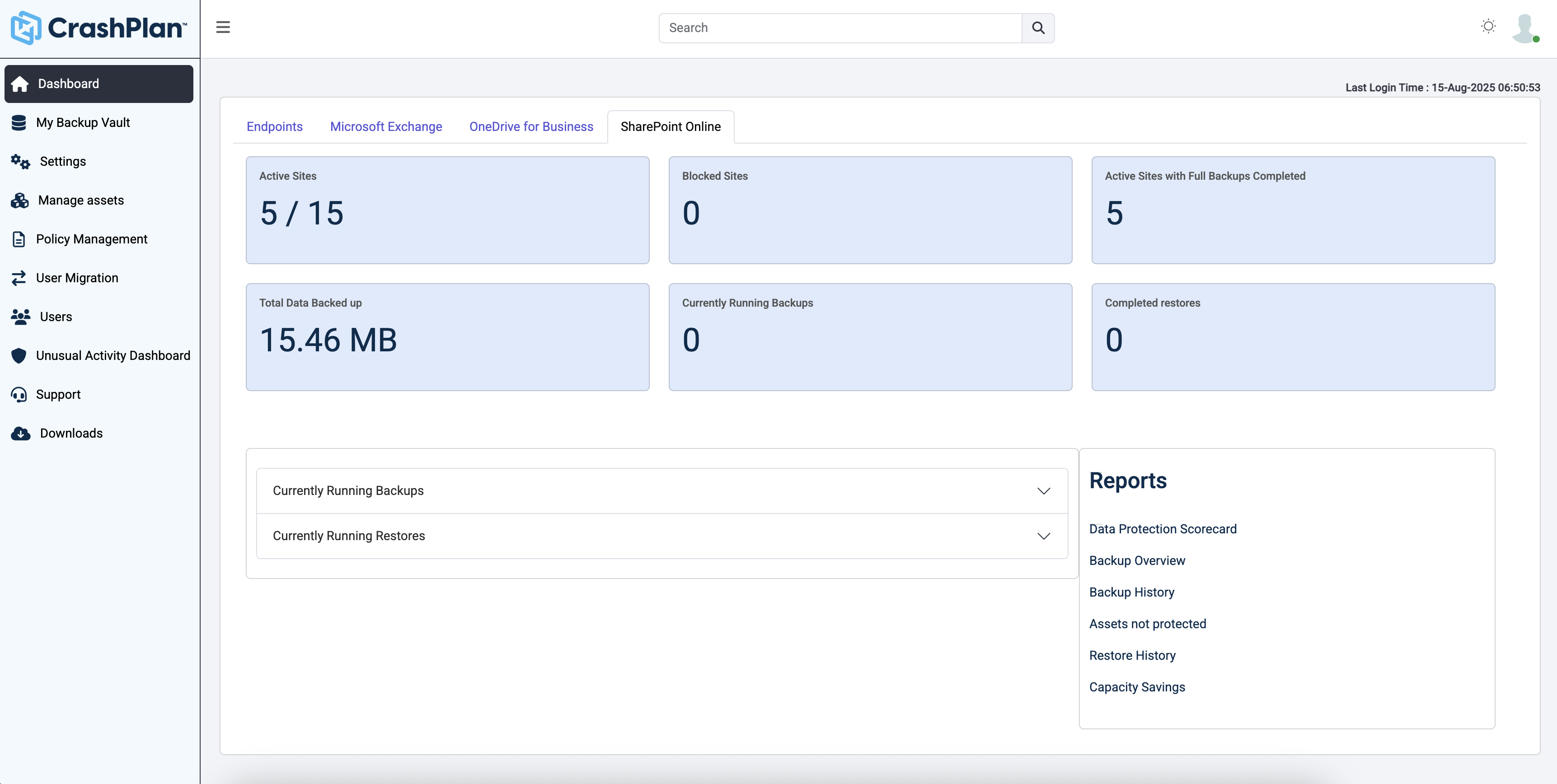 CrashPlan Microsoft SharePoint Backup Platform 
