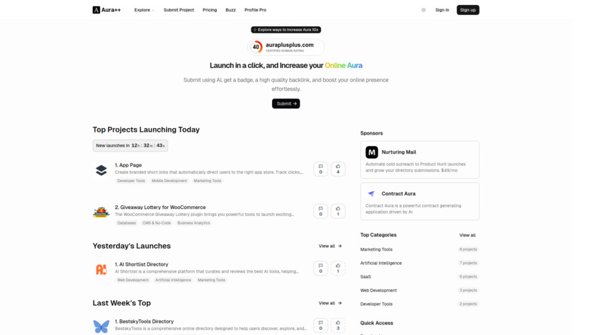 Auraplusplus Landing Page