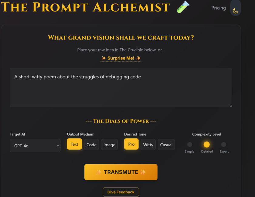 TheaiAlchemistcom.netlify.app Landing Page