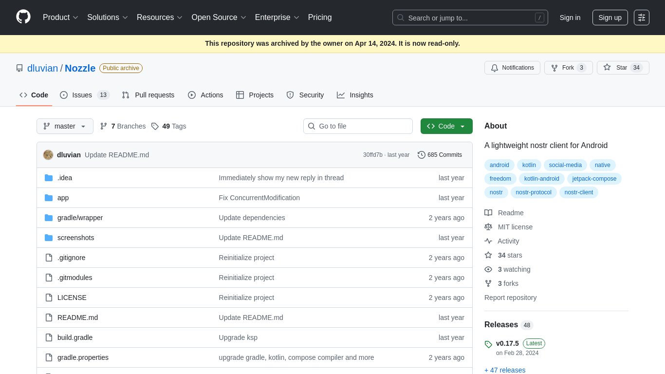 Nozzle Nostr Client Landing page