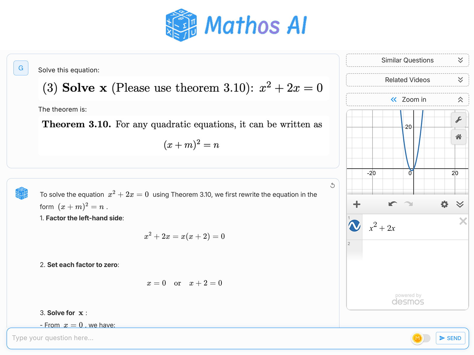Math GPT Pro Mathos AI Demo