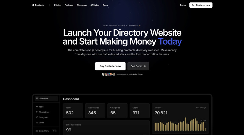Dirstarter Landing Page