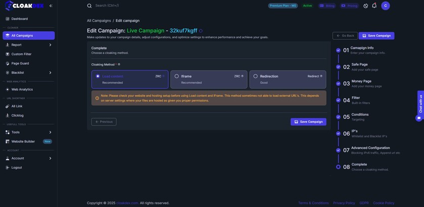 CloakDex Landing Page