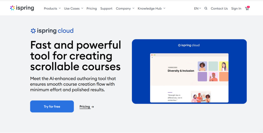 iSpring Cloud Landing Page