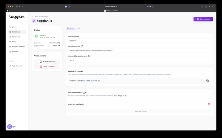 Taggian Landing Page