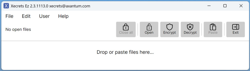 Xecrets Ez Xecrets Ez main window