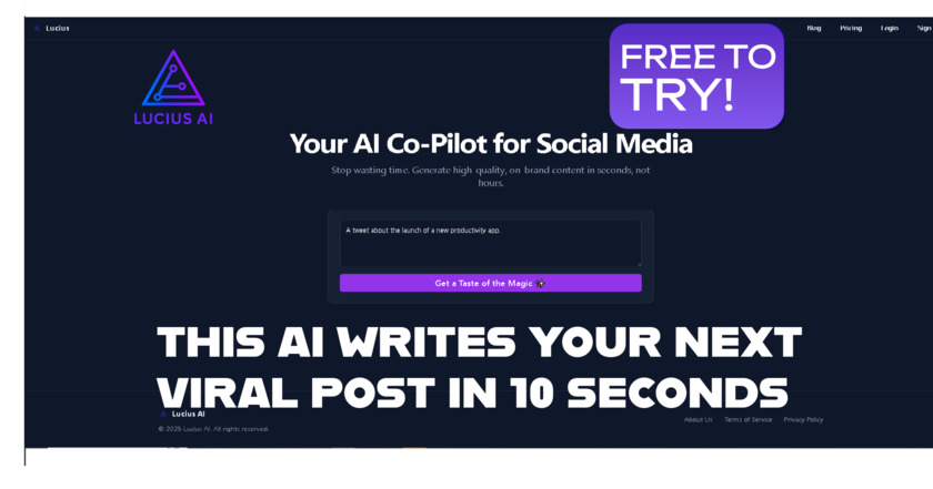 Lucius AI Landing Page
