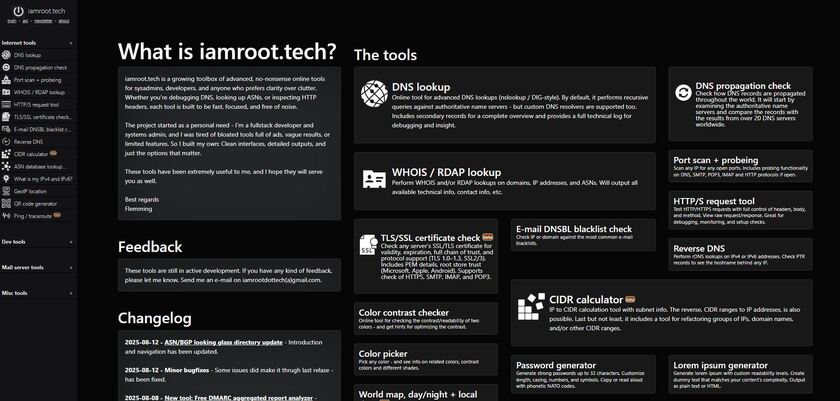 iamroot.tech Landing Page