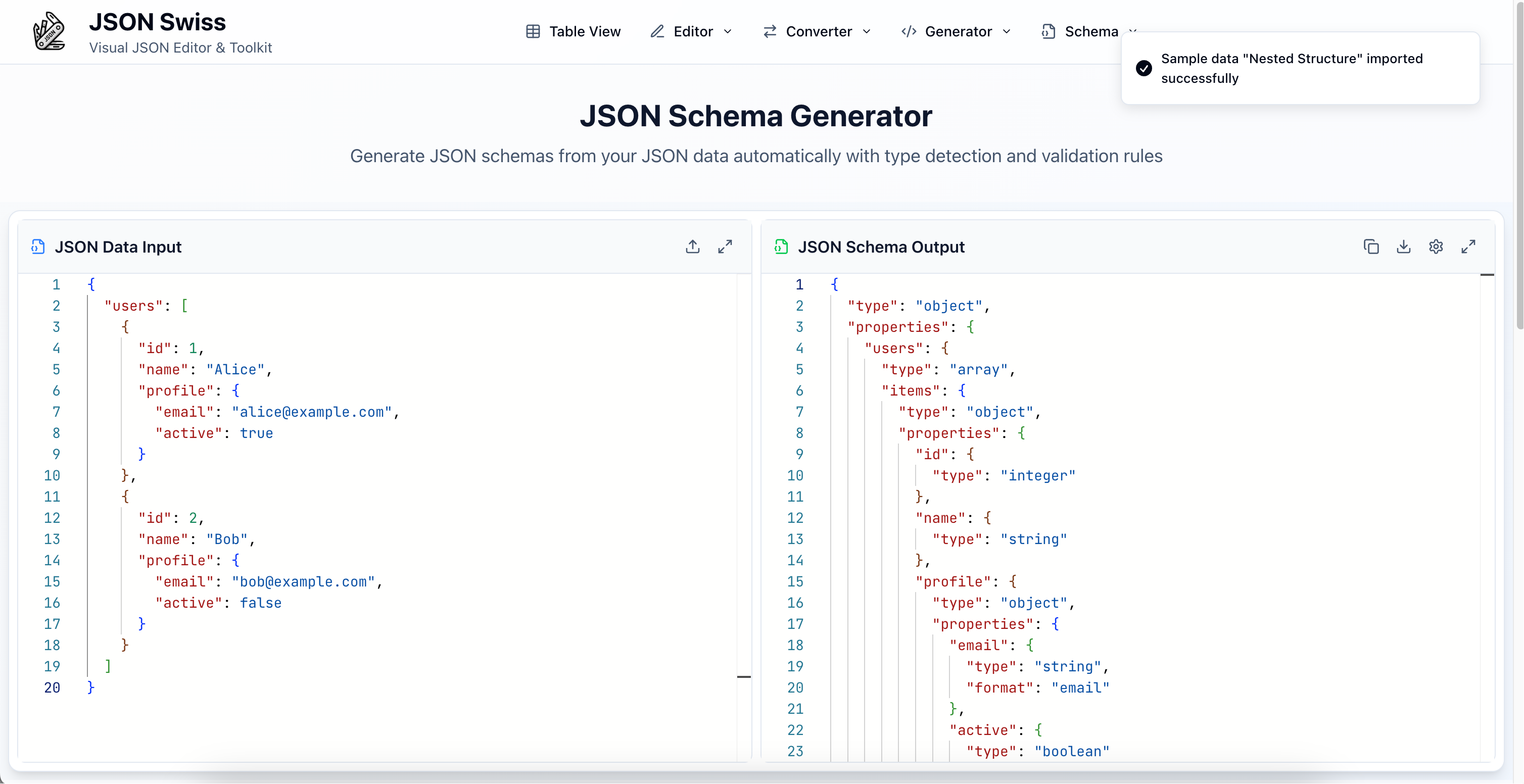 JSON Swiss 