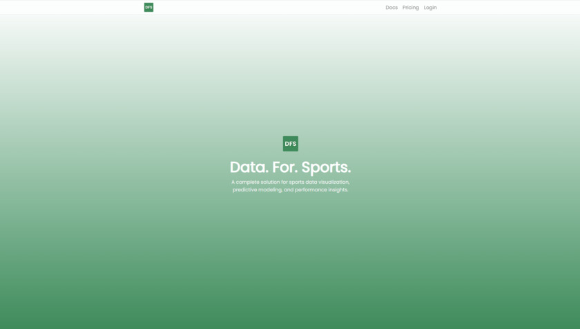 dataforsports.app Landing Page