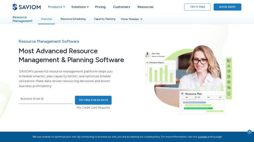 Saviom Resource Management Landing Page