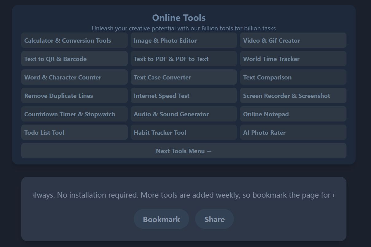 Online Tools X 