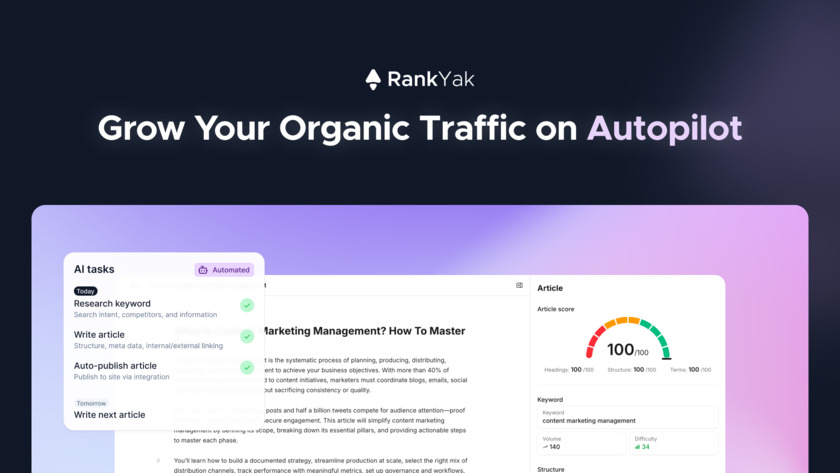 RankYak Landing Page