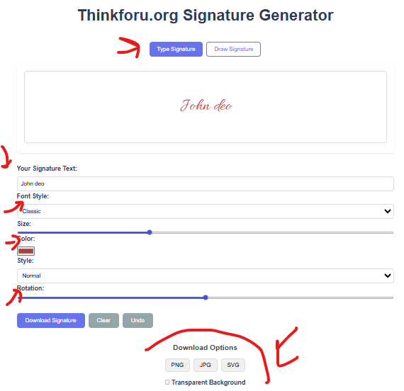 Thinkforu.org Signature Generator 