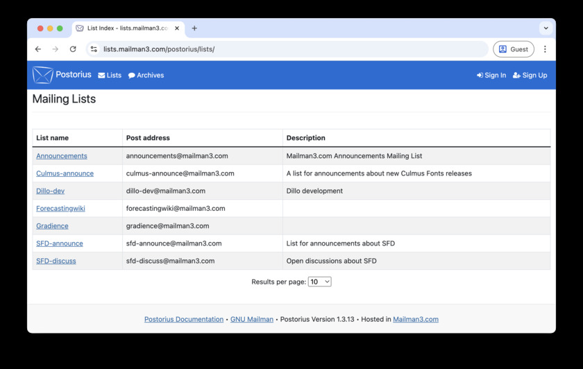 Mailman 3 Landing Page