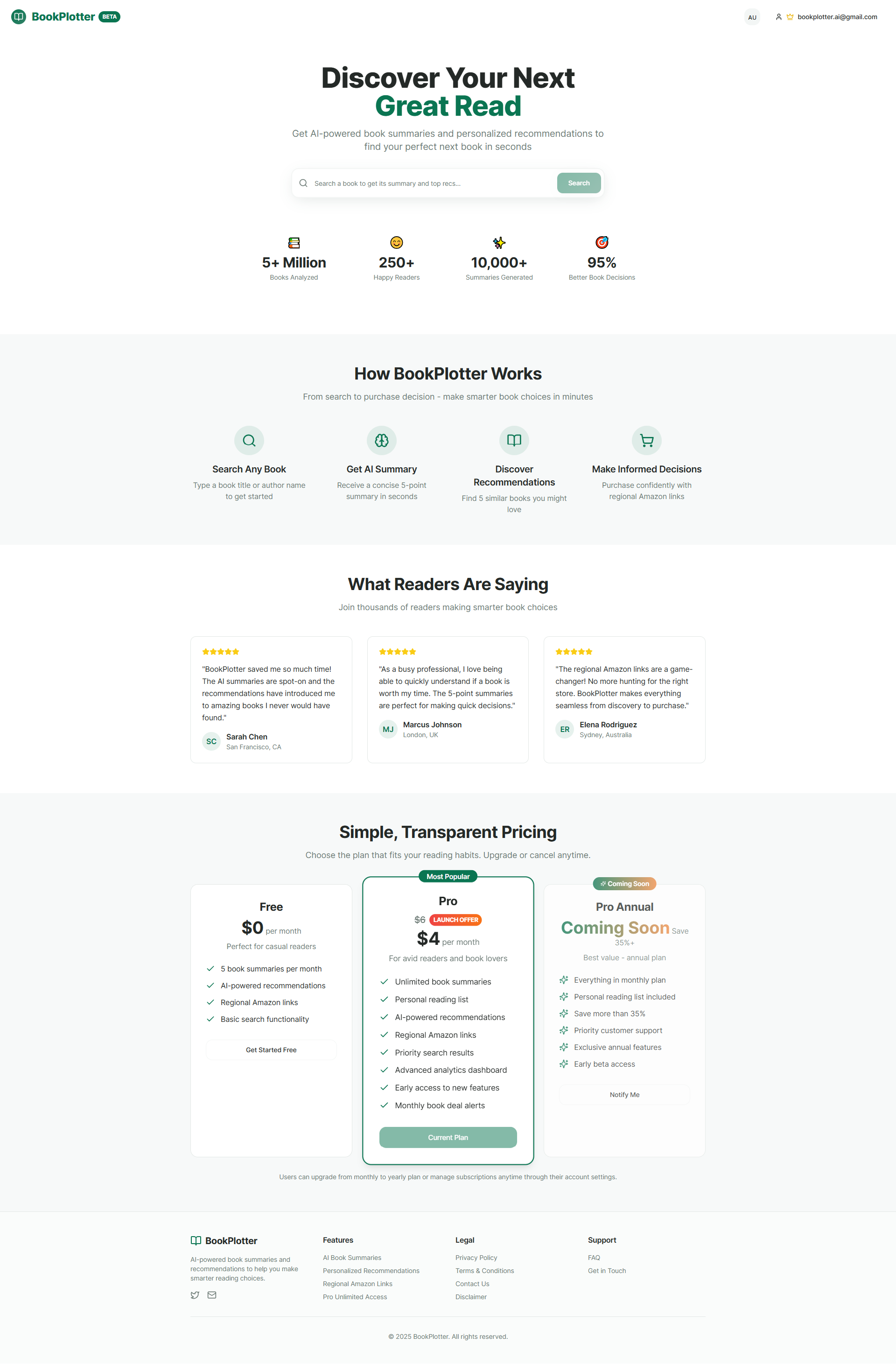 BookPlotter Home Page