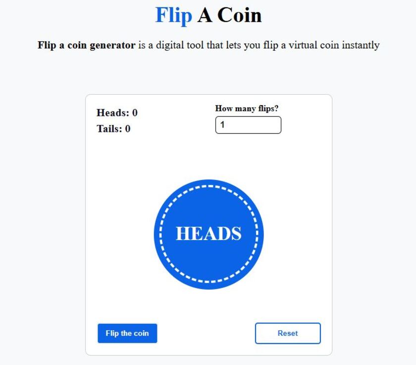 FlipsaCoin.net Landing Page