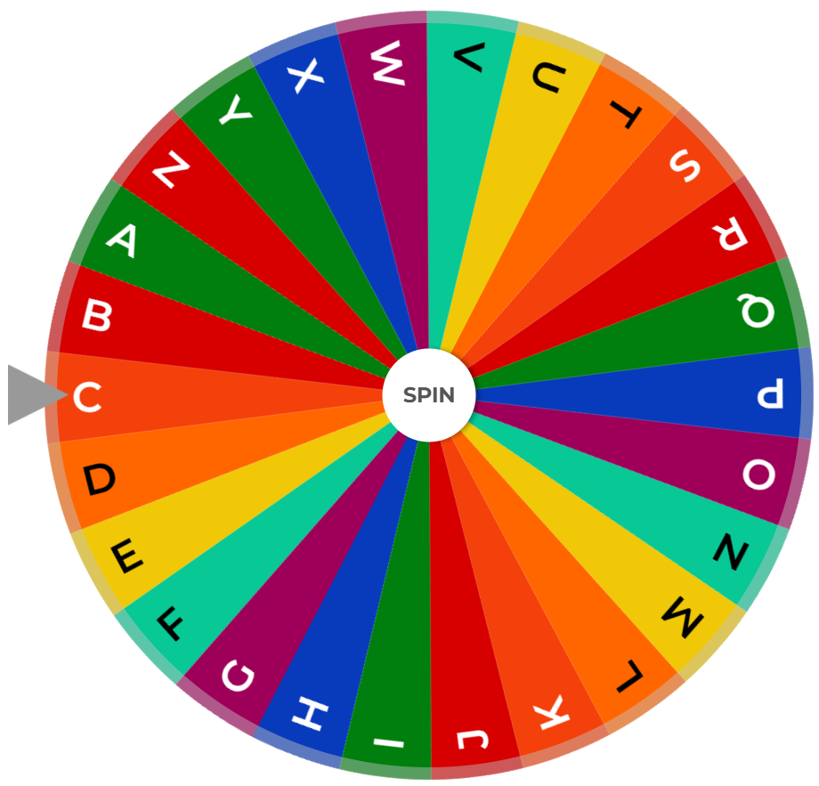 Random Wheel Spin Random Letter Generator Wheel - A-Z