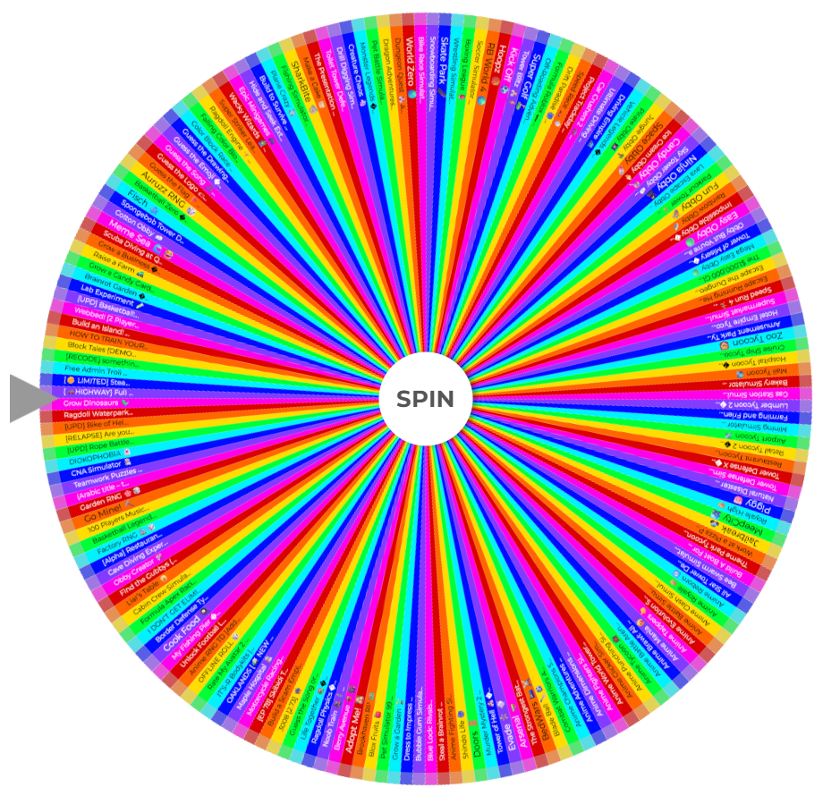 Random Wheel Spin Roblox Games To Play Wheel