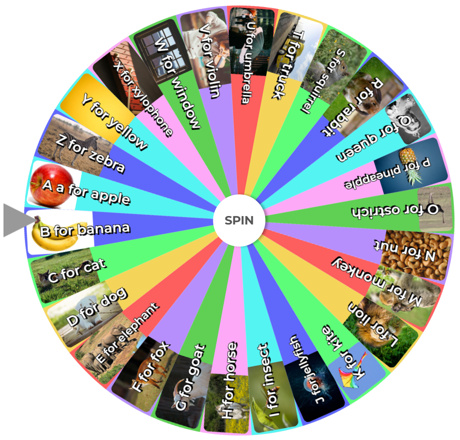 Random Wheel Spin Alphabet Letter Wheel