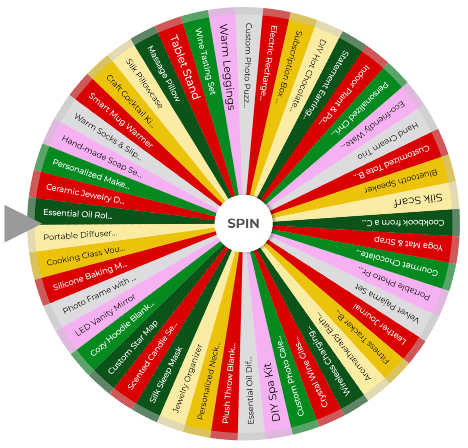 Random Wheel Spin Christmas Gift Ideas for Her