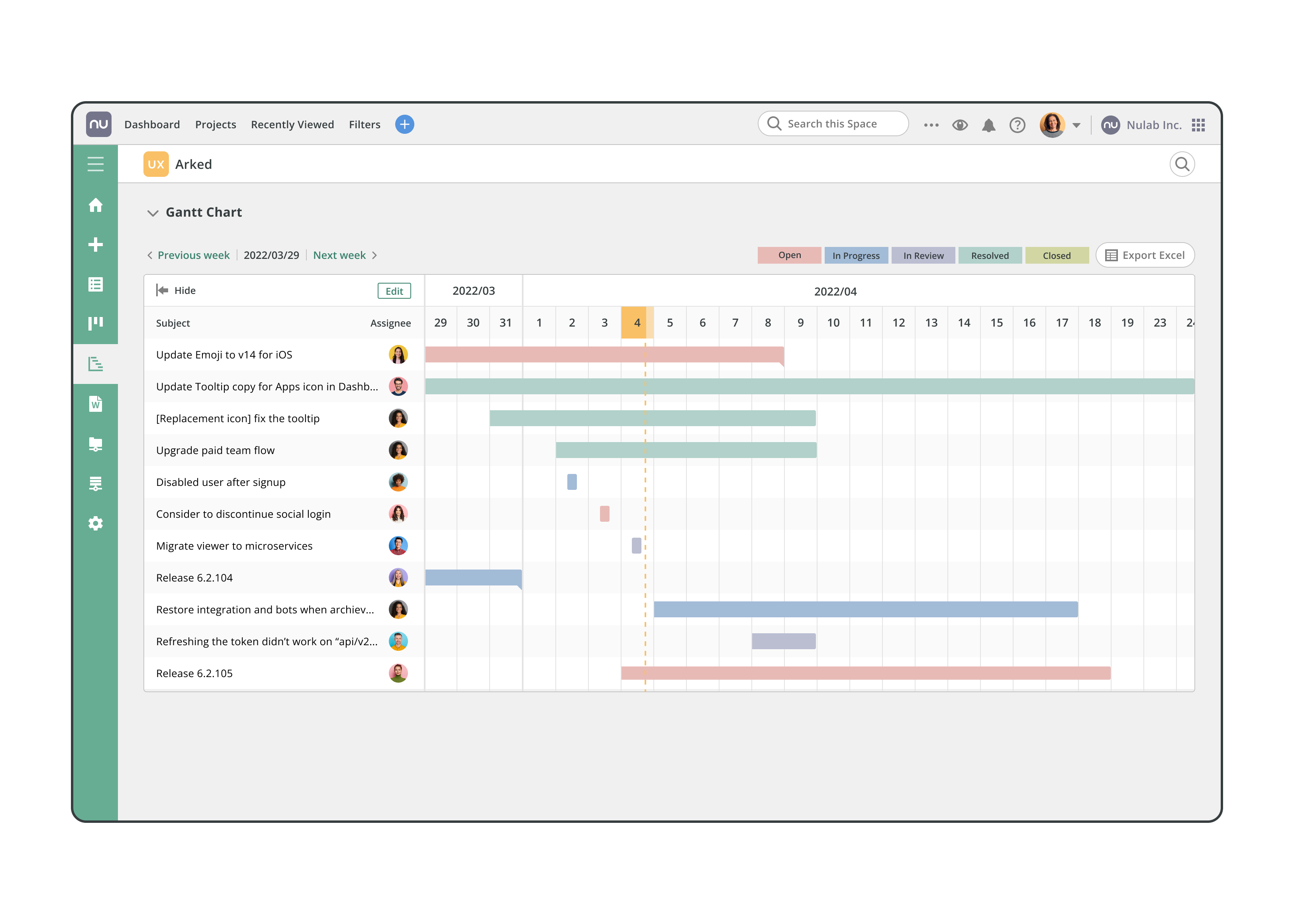 Backlog Gantt Chart