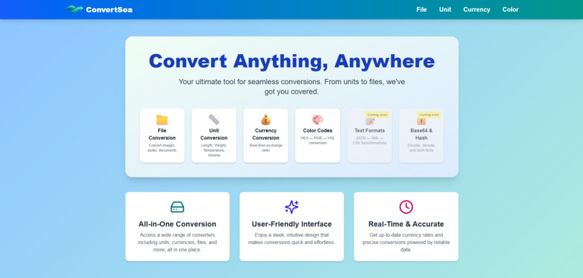 ConvertSea Home Page