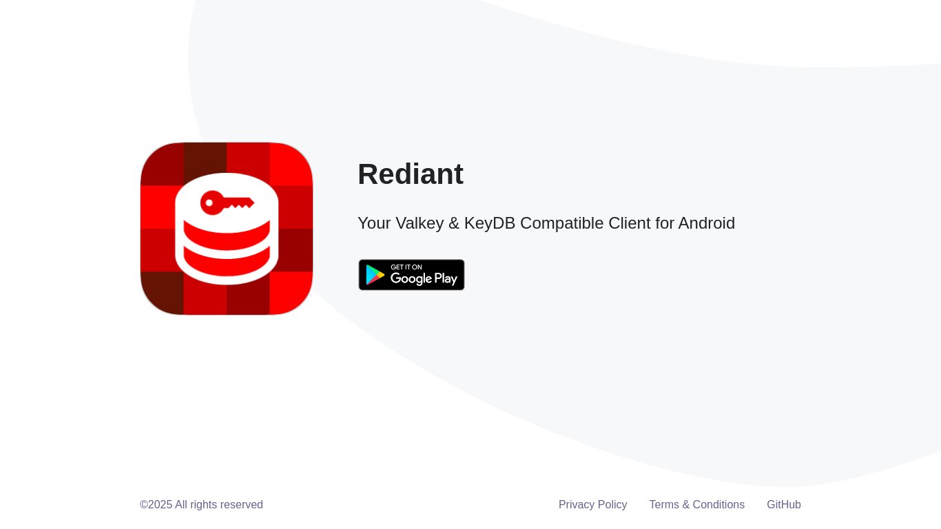 Rediant Landing page