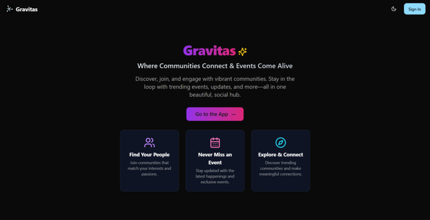 gravitas.page Landing Page